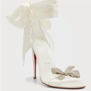 Christian Louboutin Astrinodo Ankle Wrap Sandal White Women’s EU 36/ US 6